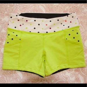 Lululemon neon reflective bike shorts